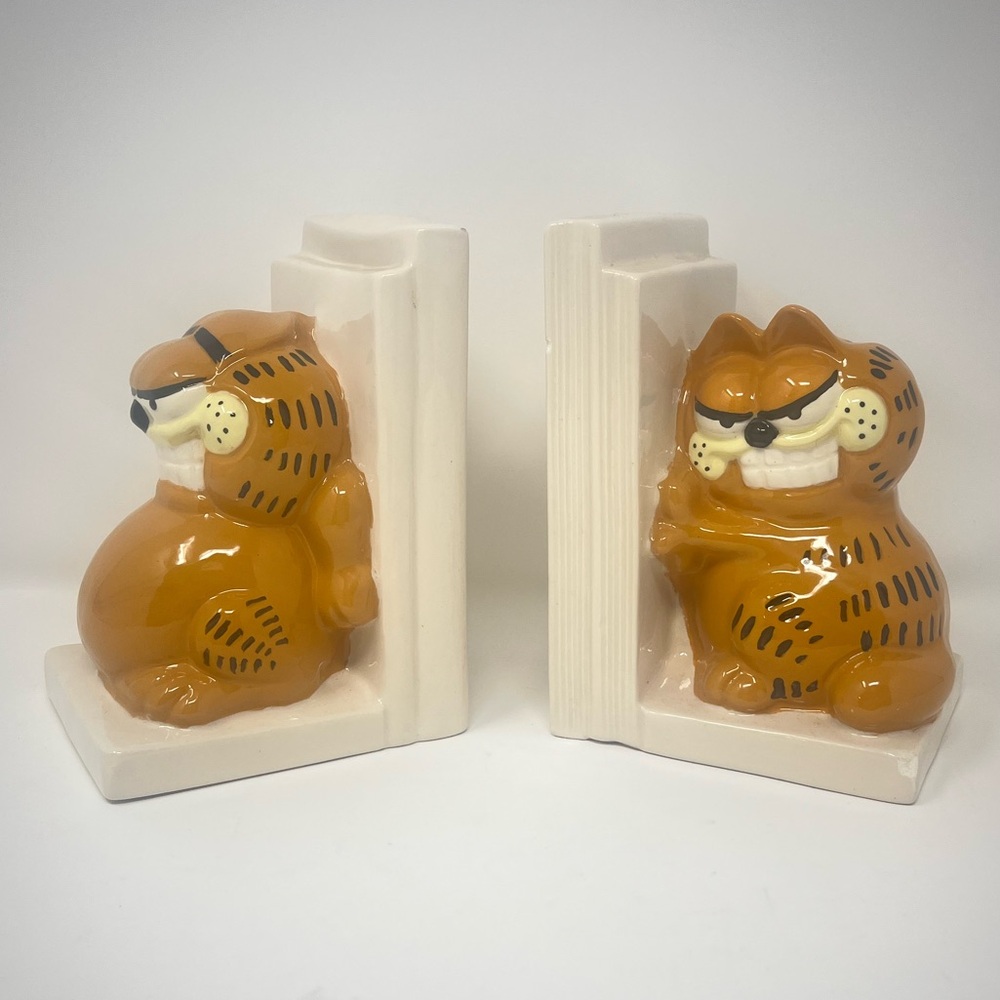 GARFIELD Book Ends Vintage Minor Chipping 1980s
